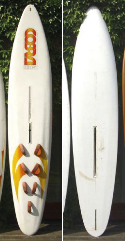 The King Cobra proved a breakthrough product for Cobra, establishing the company’s presence as a manufacturer of high performance windsurf boards. © Cobra International 